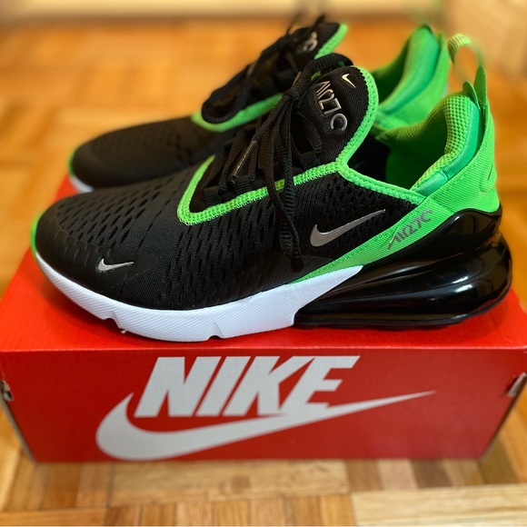 Nike Air Max 270 black and green - Size 6Y/ Women’s 7.5 - Picture 3 of 9